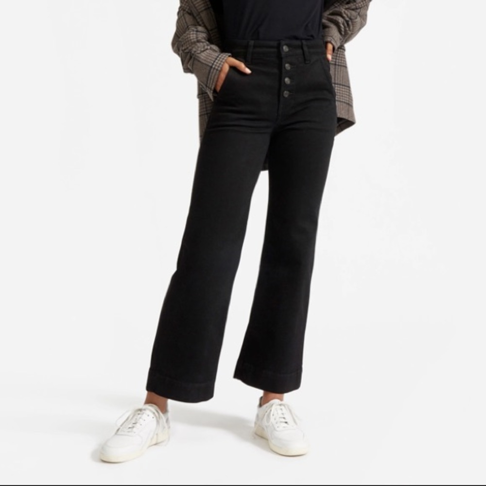 Everlane the wide leg jean black Sz 27 regular